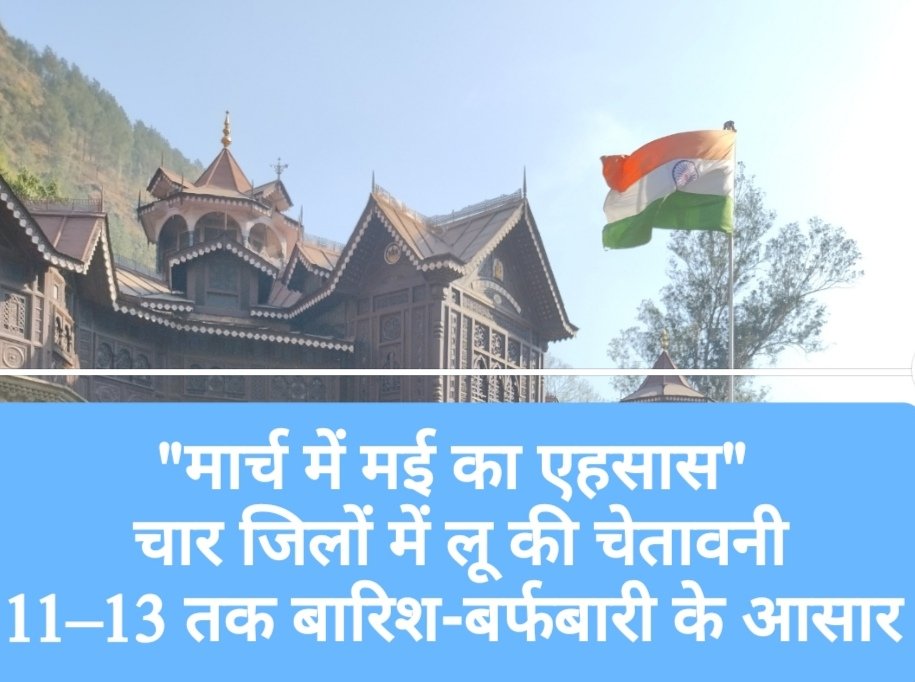 “मार्च में मई का एहसास”, चार जिलों में लू की चेतावनी, 11–13 मार्च को बारिश-बर्फबारी के आसार